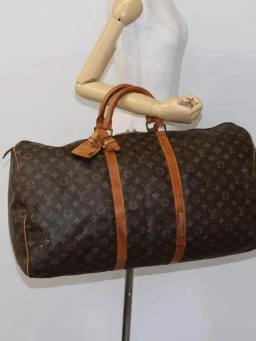LOUIS VUITTON Monogram Keepall 60 Boston Bag M41422 LV Auth EC404